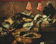 Frans Snyders Fish stall oil painting